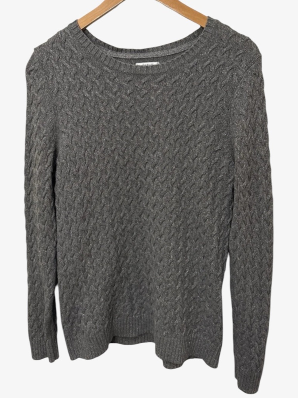 Croft & Barrow Grey Crew Neck Sweater Size Large